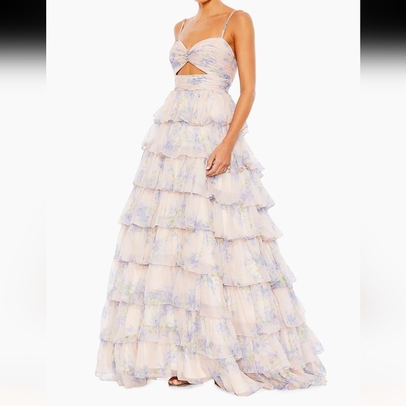 Mac Duggal Ieena Floral Gown Size 6 - Picture 3 of 10